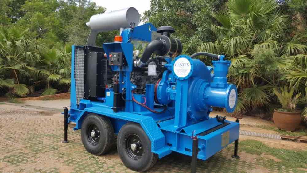 Trailer mounted water pump. Cornell centrifugal pumps. Industrial pumps. Mining pumps. Trailer mounted diesel engine water pump.